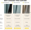 NICETOWN Plylux Blackout Curtains for Sliding Door - 52 by 95 inches Long, 2 Pieces, Blocking Sunlight Window Treatment Modern Thermal Insulated Grommet Curtain Panels for Dining Room, Greyish Blue by TinyTreasures Baby Boutique