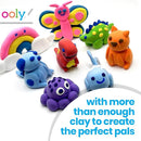 Ooly Air Dry Clay for Kids, 16 Colors Modeling Clay in 4 Tubs, Play Dough Summer Craft Supplies - Creatibles by TinyTreasures Baby Boutique