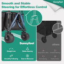 SUNNYFEEL Heavy Duty Collapsible Outdoor Utility Wagon Cart 500LB Capacity Adjustable Handlebar,Foldable Beach Wheels Stable Durable Oxford Fabric for Shopping Garden Camping (Black, Tall Version) by GreenHaven Gardens