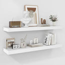 Fun Memories 36 Inch Floating Shelves - Deep Rustic White Wooden Wall Shelves - Extra Deeper & Thicker Wall Mounted Storage Shelf for Bedroom, Kitchen, Farmhouse - 2 Pack, Rustic White by CozyNest Decor