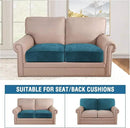 H.VERSAILTEX Velvet Stretch Couch Cushion Cover Plush Cushion Slipcover for Chair Loveseat Sofa Cushion Furniture Protector Seat Cushion Sofa Cover (2 Piece Medium Sofa Cushion Covers, Deep Teal) by CozyNest Decor