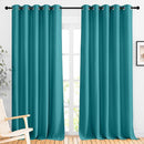 NICETOWN Blackout Room Divider Curtains 118 inches Long 2 Panels, Grommet Sliding Door Curtains Solid Window Treatments Sound Reducing for Living Room, W66 x L118, Peacock Teal by TinyTreasures Baby Boutique