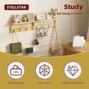 Coat Rack with Shelf, 2 Pack Bamboo Wall-Mounted Coat Hanger with 8 Hooks for Entryway, Hallway, Kitchen, Bathroom, Living Room, Utility Room (Natural) by CozyNest Decor