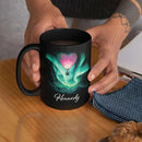 Customized Name Coffee Cup, Custom Hot Air Balloon Mug With Heart-Shaped, Personalized Northern Lights Ceramic Mug, Gift For Couples On Valentine's Day, Love Black Cup 11oz Or 15oz by CozyNest Decor