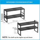 Expandable,Adjustable & Stackable Spice Rack, Cabinet Kitchen Countertop Shelf Organizer,Metal Pantry Storage Shelves - Space-Saving Storage Solution(2Packs/Black/Large) by CozyNest Decor