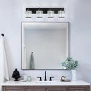 Modern Bathroom Vanity Light 4-Lights Plating Black Crystal Bathroom Wall Light Vanity Light Fixtures by CozyNest Decor