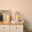 PHOSPHOR Rustic Farmhouse Decor Lantern Set of 2 Modern Farmhouse Decorative Indoor for Kitchen Fireplace Centerpiece Table Dinning Living Room by CozyNest Decor