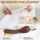 TAKAVU Stain Brush, Laundry Brush for Stain Removal, Natural Boar Bristle Cleaning Brush with Ergonomic Handle, Suitable for Delicate Fabrics Without Damage, Perfect Laundry, Shoes, Boots, Home by CozyNest Decor