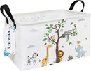 Rectangular Folding Laundry Basket,waterproof Canvas Basket,gift basket,Suitable for children's room,Office,Clothes,Toys Storage(Tree Animals) by TinyTreasures Baby Boutique