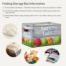 Happy Easter Eggs Storage Basket Cube Storage Bins Organizer Bag Collapsible Closet Shelf Baskets with handle for Baby Cloth Pet Toy Book 14.2×10.2×8.3 IN by TinyTreasures Baby Boutique