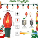25ft C9 Red and White Christmas Lights,Waterproof C9 Christmas String Lights With 26 Red White bulbs,Commercial Christmas Lights Outdoor for Garden House Xmas Garland Christmas Tree Decorations by GreenHaven Gardens