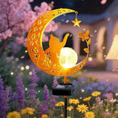 YJFWAL Garden Solar Cat Lights Pathway Stake Lights Glass Globe with Moon Cat Decor, Gifts for Mom Grandma Friends, Outdoor Decor Light Waterproof for Walkway, Yard, Patio or Garden (Warm White) by CozyNest Decor
