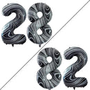GOER Number 28 Balloons for 28th Birthday Party Decorations,42 Inch Jumbo Foil Helium 82 Balloons for 82nd Birthday Party Decoration (Marble Black) by TinyTreasures Baby Boutique