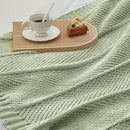 Amélie Home Chenille Knit Throw Blanket for Couch, Chevron Texture Decorative Soft Blanket for Sofa, Bed & Chair, 60"x80", Sage Green by CozyNest Decor