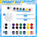 Fulmoon 24 Set Acrylic Paint Kits for Kids Adults Washable Mini Painting Kit Arts Crafts Party Favors Filled Strips Brushes Palettes Bulk for Classroom Home Kit Supplies (Fresh Color) by TinyTreasures Baby Boutique