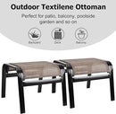 Patio Ottoman Outdoor Footstools Assembled Aluminum Footrest Small Seat for Balcony,Backyard 2 Pack Brown by CozyNest Decor