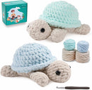 Eelexa Crochet Kit for Beginners, Amigurumi Crocheting Animal Kits, with Step-by-Step Video Tutorials for Kids Adults Beginner - 2 Pack Turtles by TinyTreasures Baby Boutique
