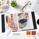 RECUTMS Small Photo Album 4x6 52 Photos, Mini Photo Book Leather Cover with Front Window, 26-Sheet Holds 52 Pictures, Artwork or Postcards Storage for Wedding Family Baby Vacation(Black) by TinyTreasures Baby Boutique