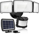LEPOWER 1600LM LED Solar Security Lights Motion Outdoor, 5500K White Light, IP65 Waterproof Outdoor Flood Solar Light for Yard, Garage（Black） by GreenHaven Gardens