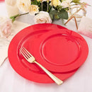 FLOWERCAT 60PCS Red Plastic Plates - Heavy Duty Red Plates Disposable for Party - Include 30PCS 10.25inch and 30PCS 7.5inch for 30 guests Party & Christmas & New Year by CozyNest Decor