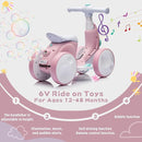 6V Electric Baby Balance Bike with Bubble Machine,4 in 1 Toddler Balance Bike w/Remote Control for 1 Year Old Boys Girls Kids Bubble Bike Ride on Toys w/Powered Motor,Music,LED Lights (Pink) by TinyTreasures Baby Boutique