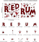 Halloween Redrum Murder Wall Decal Horror Ghost Hand Wall Decals Halloween Blood Splatter Decals Removable Peel and Stick Walls Stickers for Haunted House Party Window Decor by CozyNest Decor