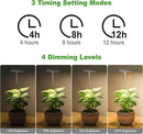 LORDEM Grow Light, Full Spectrum LED Plant Light for Indoor Plants, Height Adjustable Growing Lamp with Auto On/Off Timer 4/8/12H, 4 Dimmable Brightness, Ideal for Small Plants, 2 Packs by GreenHaven Gardens