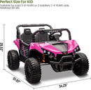 24V 2 Seater Ride On Car Truck, Power Wheels Kids UTV w/Parent Remote Control, 3.1 MPH Max Speed, Music Player, LED Lights & Storage, Electric Vehicle Ride On Toy for Kids Toddler Ages 3-8, Pink by TinyTreasures Baby Boutique