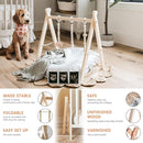 Little Dove Foldable Wooden Play Gym With 6 Toys - Infant Activity Gym for Baby Girls and Boys With Hanging Bar - Montessori Newborn Gift by TinyTreasures Baby Boutique