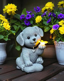 Solar Garden Statue Decor,Animal Solar Lights Outdoor Waterproof,Solar Garden Decorative Lawn Patio, Balcony, Yard Ornament Unique Housewarming Gifts (Dog Butterfly) by CozyNest Decor