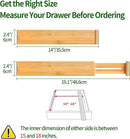 VaeFae 6-Pack Bamboo Drawer Dividers – Adjustable 14"-19.1" (Fits 15"-18" Drawers ONLY), Spring-Loaded Expandable Organizer for Kitchen, Bedroom, Office & Bathroom, MUST MEASURE Before Purchase by TinyTreasures Baby Boutique