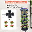 Vertical Planter, 7 Tier Stackable Strawberry Planter with Garden Tool Set, Movable Indoor/Outdoor Garden Herb Pot for Growing Vegetables and Succulents, Dark Gray by CozyNest Decor