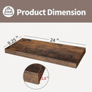 LaVie Home Floating Shelves, 24 Inch Wall Shelf Set of 2, Hanging Shelf with Invisible Brackets, Wall Decor for Bathroom, Bedroom, Living Room, Kitchen Storage, Rustic Brown by CozyNest Decor