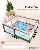 Baby Play Mat, 79" X 71" X 0.6" Extra Large & Thick Reversible Foldable Play Mats for Babies and Toddlers, Anti-Slip Portable Baby Floor Mat for Tummy Time, Baby Mat for Floor with Travel Bag by TinyTreasures Baby Boutique