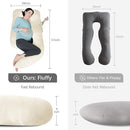 MOON PARK Pregnancy Pillows for Sleeping - U Shaped Full Body Maternity Pillow with Removable Cover - Support for Back, Legs, Belly, HIPS - 57 Inch - Ivory - Cooling Cover by TinyTreasures Baby Boutique