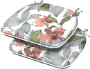 Indoor/Outdoor Chair Cushions 16x17 Inch, Patio Chair Cushions with Ties, All Weather Seat Cushions for Patio Furniture Home Garden Chair Use, Set of 2, Clemens Noir Pink by GreenHaven Gardens