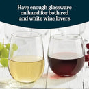 Libbey Stemless 12-Piece Wine Glass Party Set for Red and White Wines by CozyNest Decor