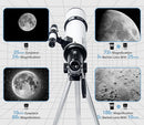 Telescope 80mm Aperture 600mm - Astronomical Portable Refracting Telescopes Fully Multi-Coated High Transmission Coatings AZ Mount with Tripod Phone Adapter, Wireless Control, Carrying Bag. by TinyTreasures Baby Boutique