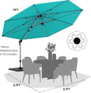 Patio Umbrella, 11FT Outdoor Cantilever Umbrella with 360-degree Rotation for Garden, Deck, Backyard, Pool and Beach, Turquiose by GreenHaven Gardens