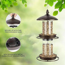 Backyard Expressions 2-Tier Bird Feeder with Sure-Lock Cap and Hanging Hook, Wild Bird Feeders - 4.5 lb Seed Capacity by GreenHaven Gardens