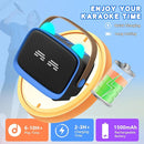Mgaolo Upgraded Mini Karaoke Machine Toy for Kids, Portable Bluetooth Speaker with 2 Wireless Mics, Emoji & Colorful LED Lights, Home Travel & Party Play Gifts for Boys Girls (Blue) by TinyTreasures Baby Boutique