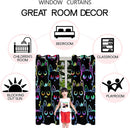 Cat Curtain Panels for Girls - 2Pcs Cat Blackout Curtains for Girls Bedroom, 82" W x 63" L by TinyTreasures Baby Boutique