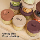 KeaBabies 12pk 4oz Glass Baby Food Containers with Lids - Leak-Proof, Microwavable Small Glass Jars, Baby Purees & Toddler Snack Storage Containers, BPA-Free, Dishwasher & Freezer Safe (Terracotta) by TinyTreasures Baby Boutique