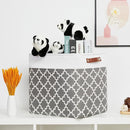 DULLEMELO Storage Baskets Large 17"x12"x15" Foldable Rectangular Storage Bins Baskets for Organizing [2 Pack] Fabric Nursery Storage Baskets for Home,Office,Closet,Clothes,Toys (White&Lattice Grey) by TinyTreasures Baby Boutique