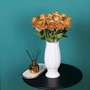 Gold Fake Roses Artificial Flowers - 10 Pcs Fake Artificial Roses Silk Flowers with Stems for Home Wedding Hotel Office Centerpiece Decor by CozyNest Decor