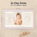 Baby Hand and Footprint Kit - Clay Handprint Keepsake Frame, Newborn Nursery Picture Frame, Personalized New Mom Gifts for Baby Shower & Registry (Soft Lilac) by TinyTreasures Baby Boutique