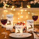 KunSween Christmas Flameless Candles with 6H Timer, 3 Pack LED Flickering Candles with Gold Deer Decals and Real Wax, Christmas Winter Decorations for Home Indoor Table Centerpieces by GreenHaven Gardens