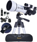 SpectrumOI TourStar 70 AZ Telescope for Adults Astronomy Gifts, Travel Telescope for Camping - Premium Refractor 70mm Aperture with Carry Bag and Phone Holder White Color by TinyTreasures Baby Boutique