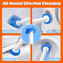 JEHONN Disposable Toilet Brush with Tweezers, Toilet Bowl Wand Holder Set with 42 Cleaner Refills, Bathroom Cleaning System for Sink Bathtub Wash Basin (White Orange) by CozyNest Decor