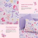 Full Size Comforter Sets with Sheets for Girls-7 Pieces Full Size Bedding Sets with Pink Comforter, Sheets, Pillowcases & Shams for Kids (Cute Botanical Flowers, 76" X 86") by TinyTreasures Baby Boutique